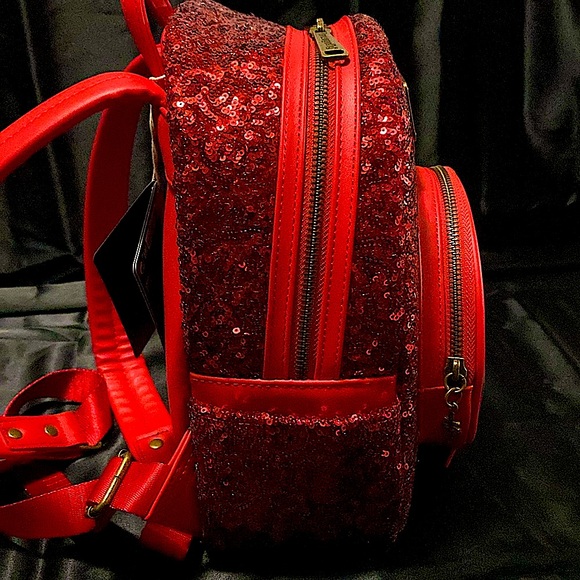 Brand new with tags. Red sequins Evil Queen Loungefly backpack. - Picture 4 of 9
